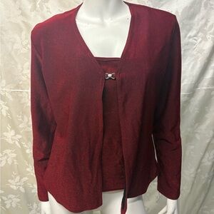 Classique Collections Red Blazer and Top Set Size M